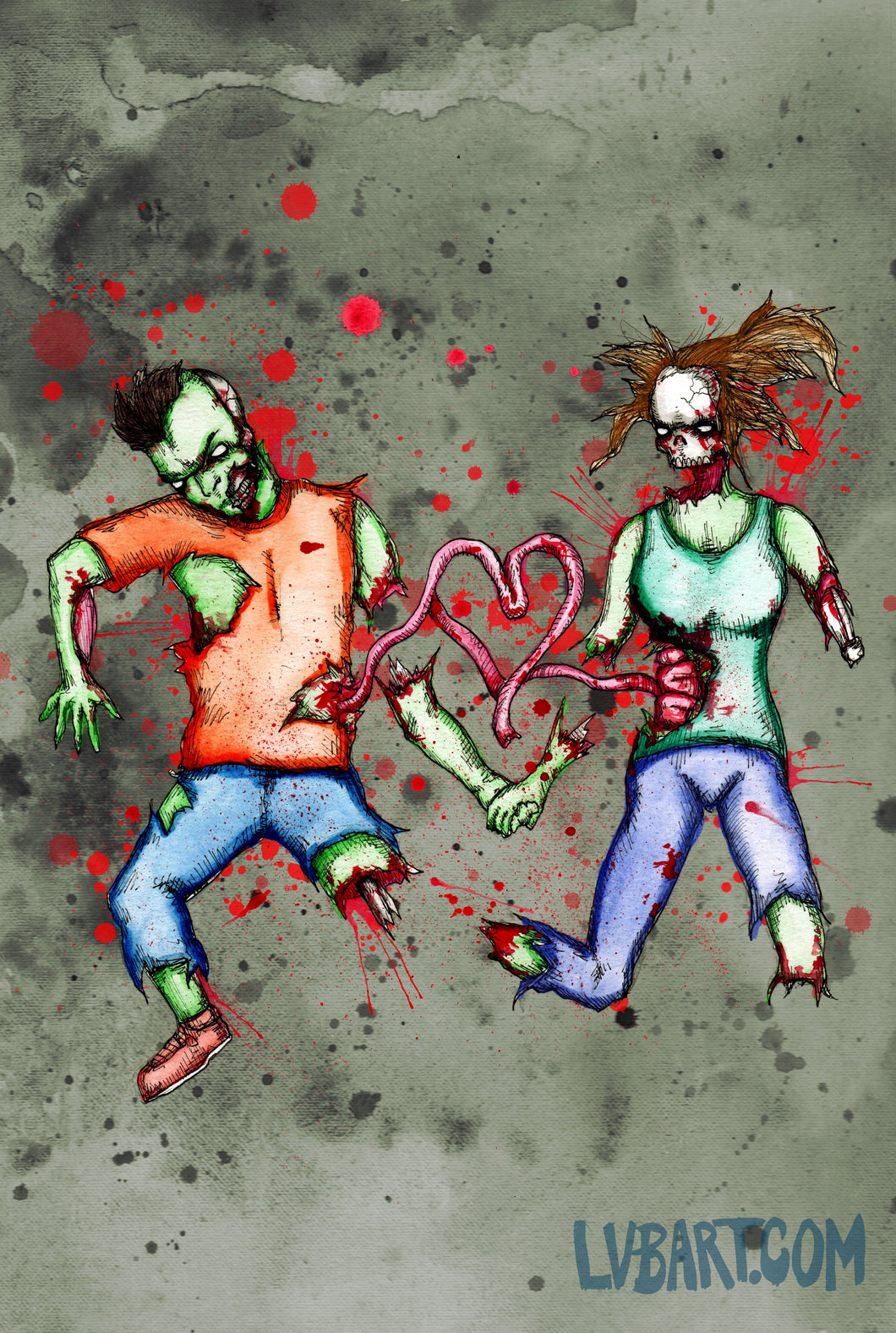Zombie Love Fine Art Print