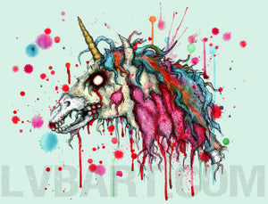 Zombie Unicorn Fine Art Print
